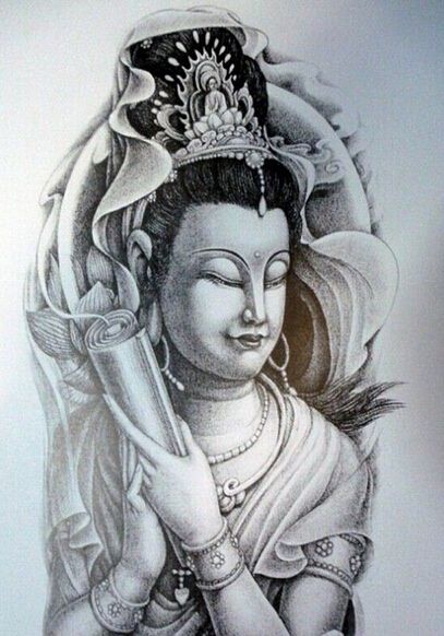 虔诚观世音纹身手稿