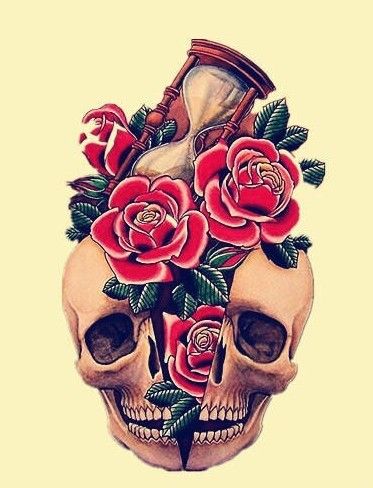 死亡玫瑰 艺术骷髅纹身素材