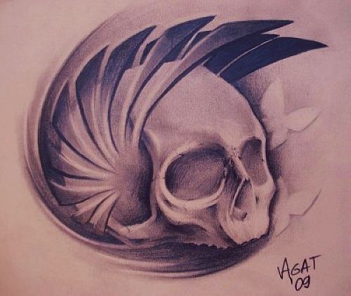 前卫炫酷骷髅纹身图案素材