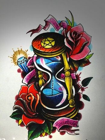 指尖流年沙漏纹身手稿