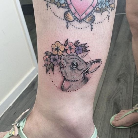 一组可爱的兔兔纹身图片