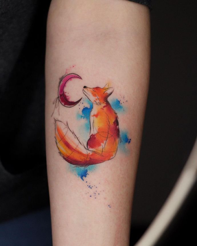 一组非常漂亮的水彩纹身图片