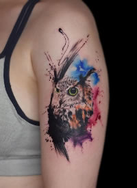 一组非常漂亮的水彩纹身图片