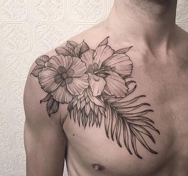 一组男生锁骨部位的纹身推荐