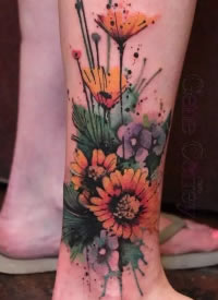 一组适合小腿位置的多款纹身图案 ​​​​