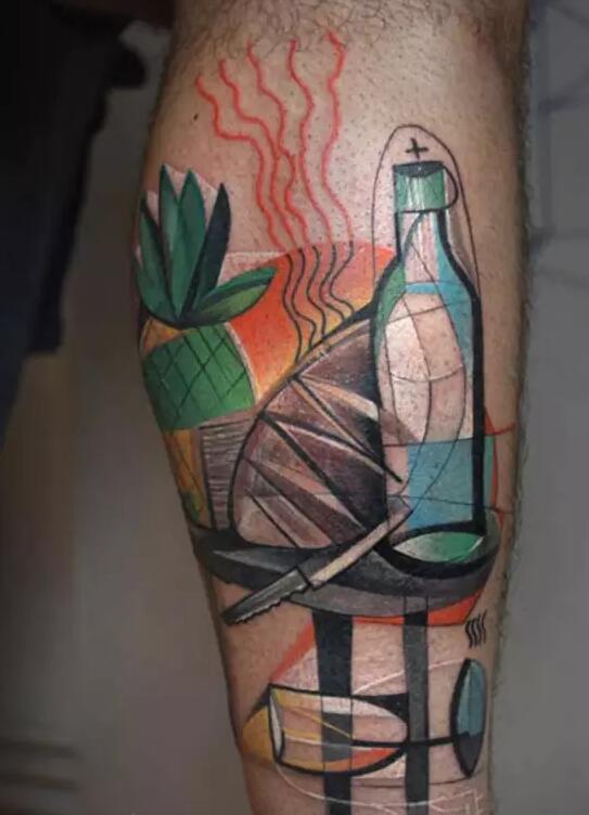 一组酷酷的立体主义纹身图片