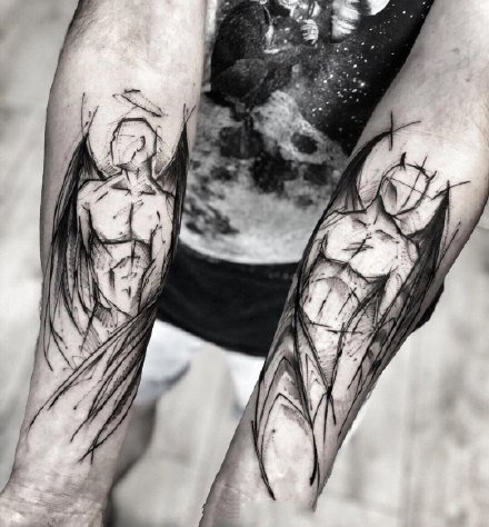 一组极具创意感的黑灰纹身图片
