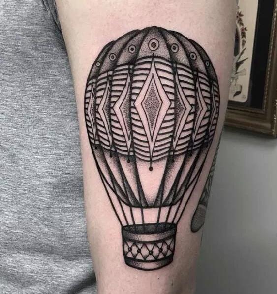 象征自由、美梦的热气球纹身图片​​​​9张