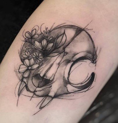 一组素描风水彩纹身作品赏析