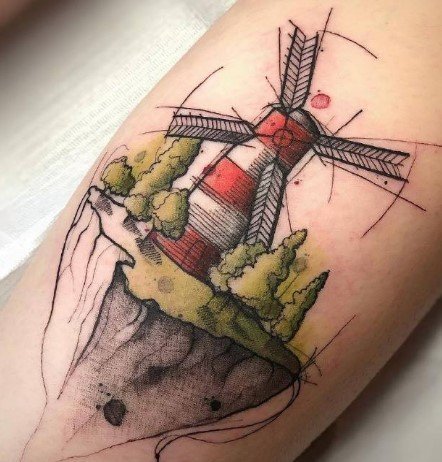 一组素描风水彩纹身作品赏析