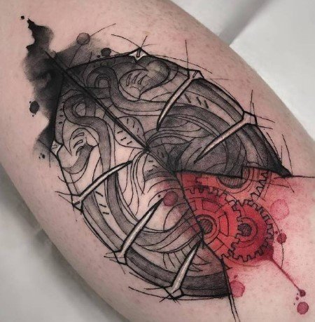 一组素描风水彩纹身作品赏析