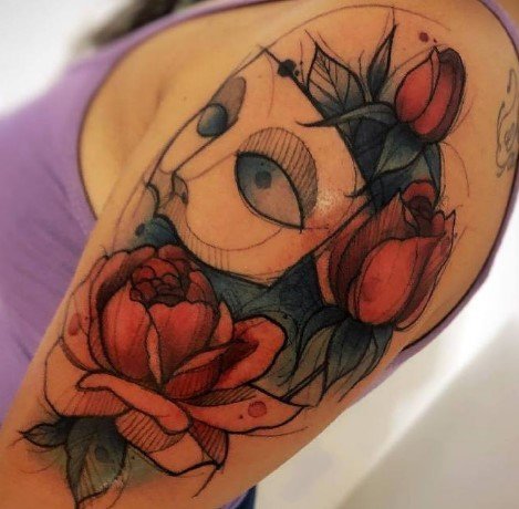 一组素描风水彩纹身作品赏析