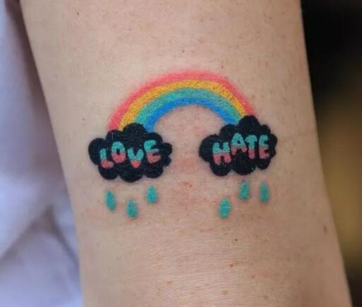 一组彩虹纹身推荐，彩虹代表着幸福