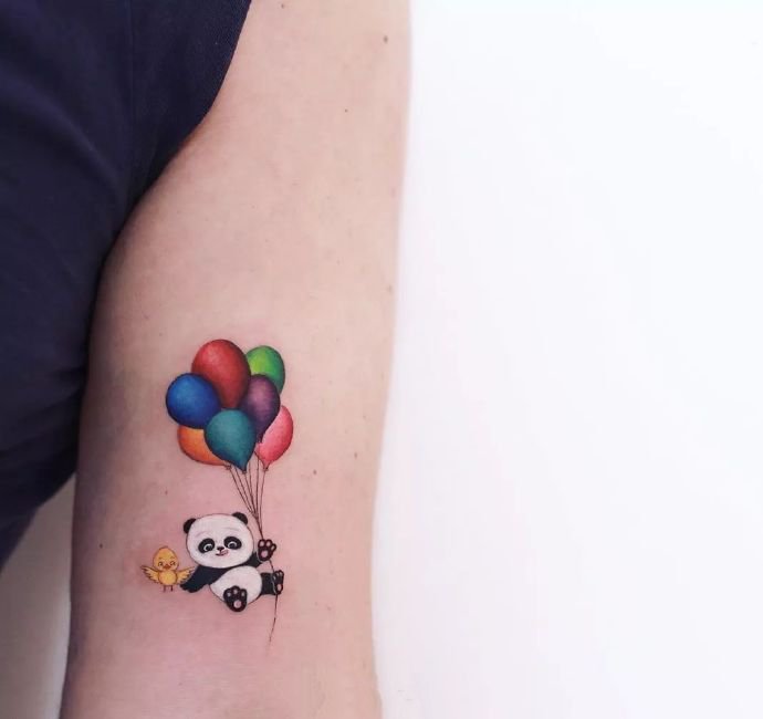 9张独特而极简的彩色纹身图片