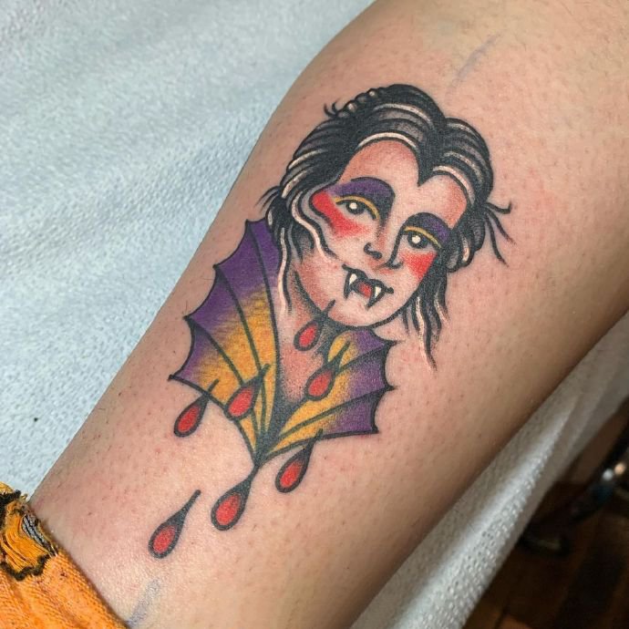 一组复古风的女郎纹身图片