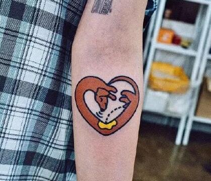 一组创意心形动物纹身图片