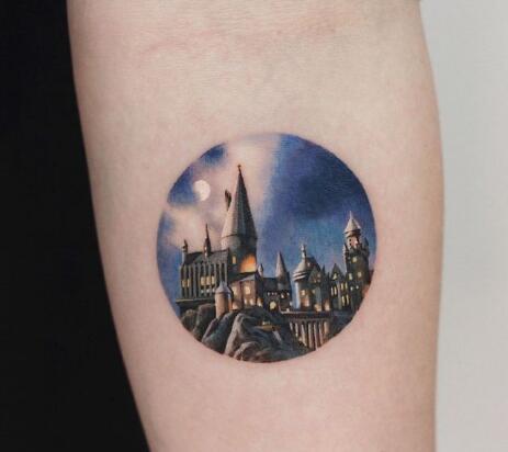 单针技术的彩色小臂纹身图片9张