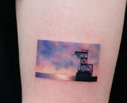 单针技术的彩色小臂纹身图片9张