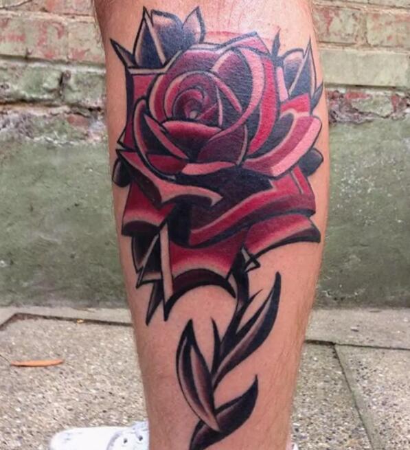 一组美丽的小腿纹身图片