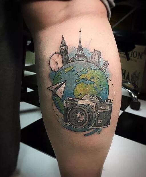 一组美丽的小腿纹身图片