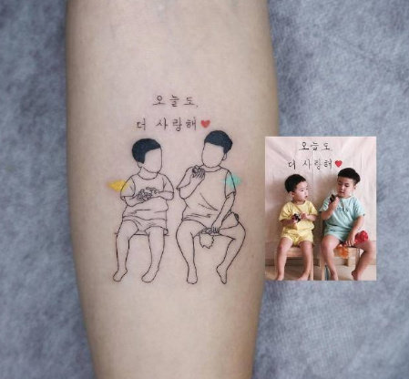 9张简笔画线条纹身图片