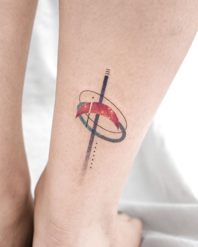 9张漂亮的彩色几何纹身图片