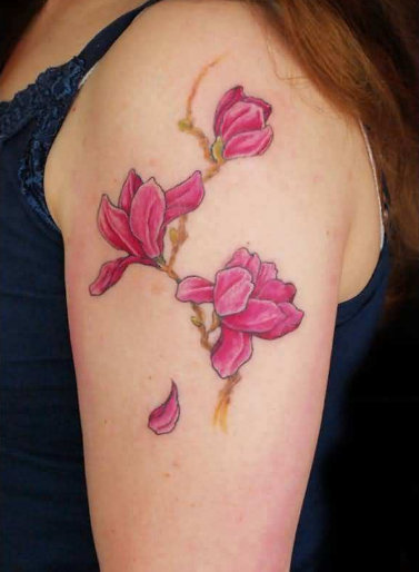 别致优雅的玉兰花纹身图案推荐