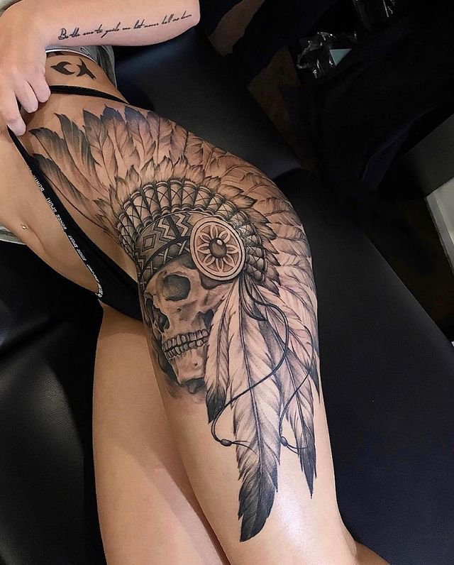 9张绝美的大腿纹身图片