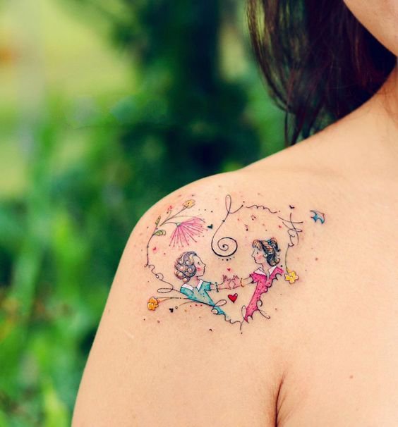 一组可爱的孩子们纹身图片