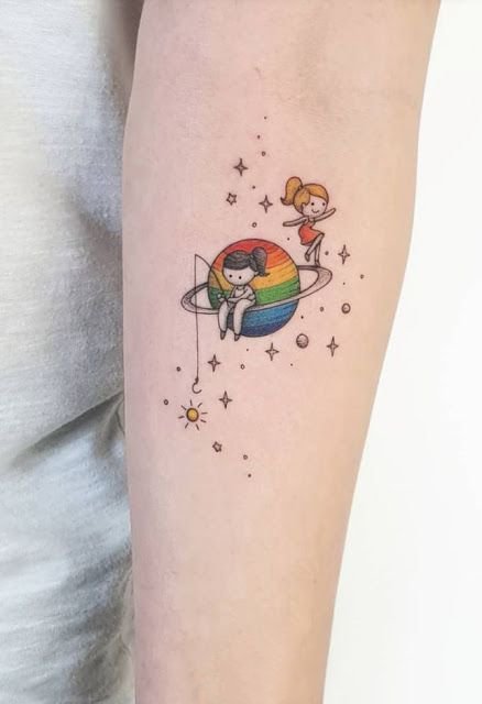 一组可爱的孩子们纹身图片