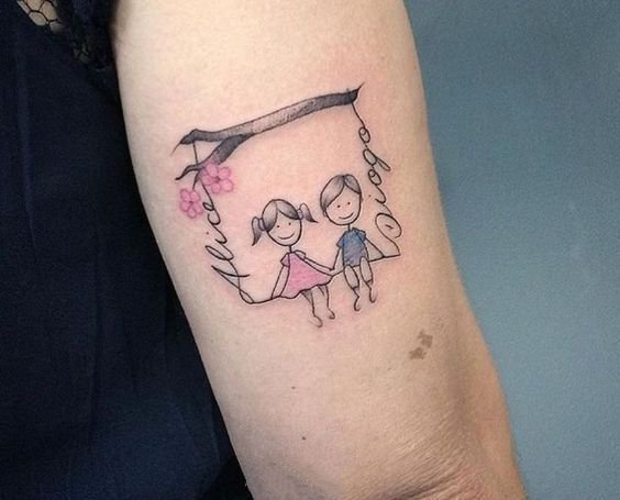 一组可爱的孩子们纹身图片