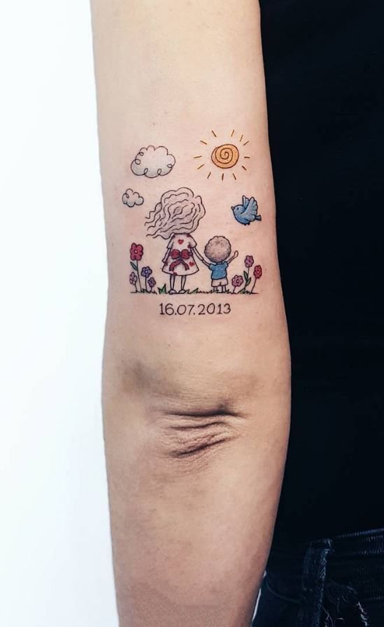 一组可爱的孩子们纹身图片