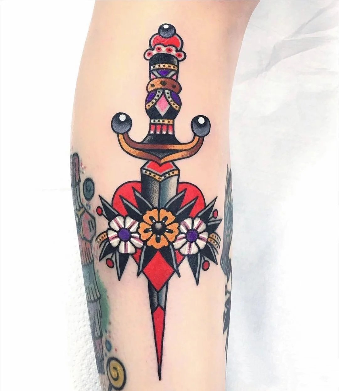 美丽大胆的9张彩色oldschool纹身图片