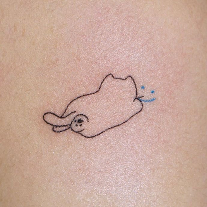 9张线条勾勒的可爱动物纹身图片