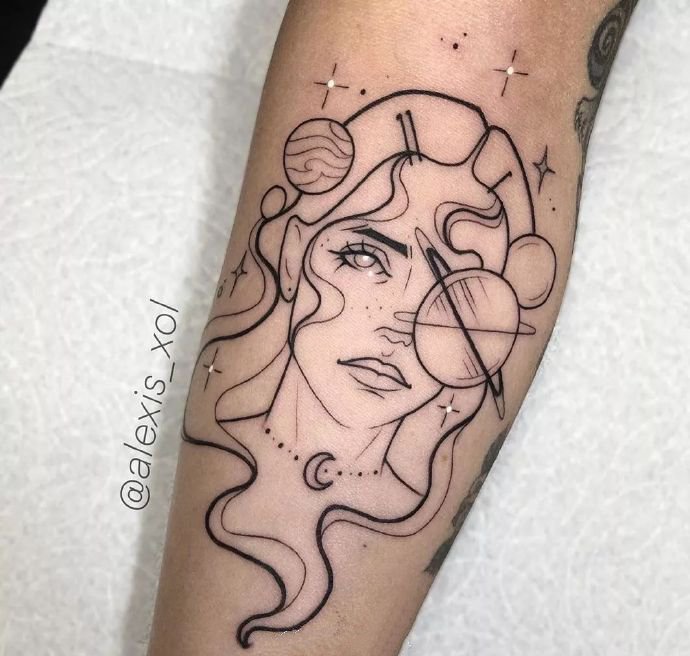 9张治愈系的线条纹身图片