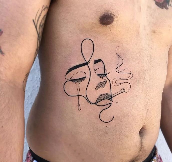 9张治愈系的线条纹身图片