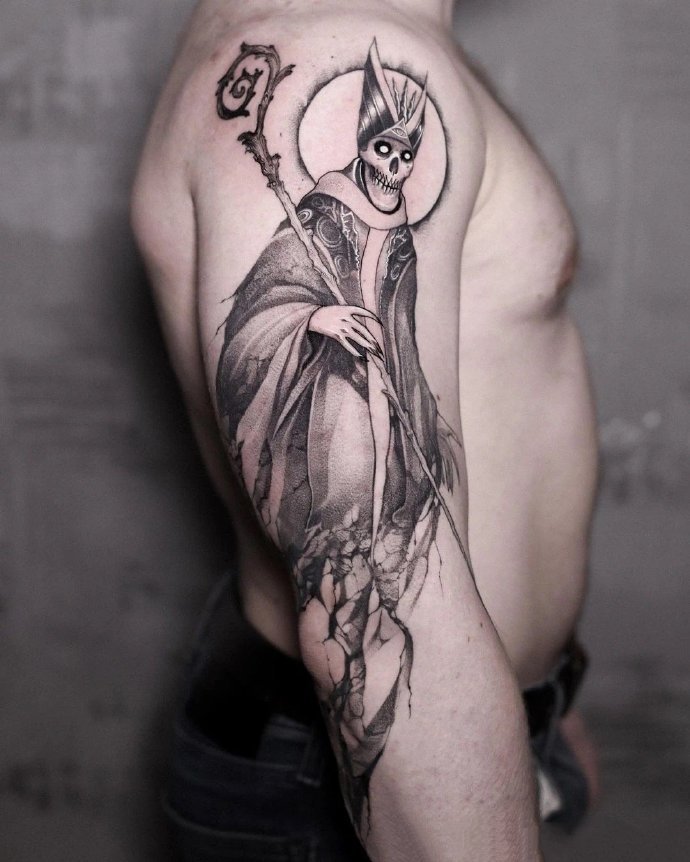 一组酷酷的黑灰纹身图片