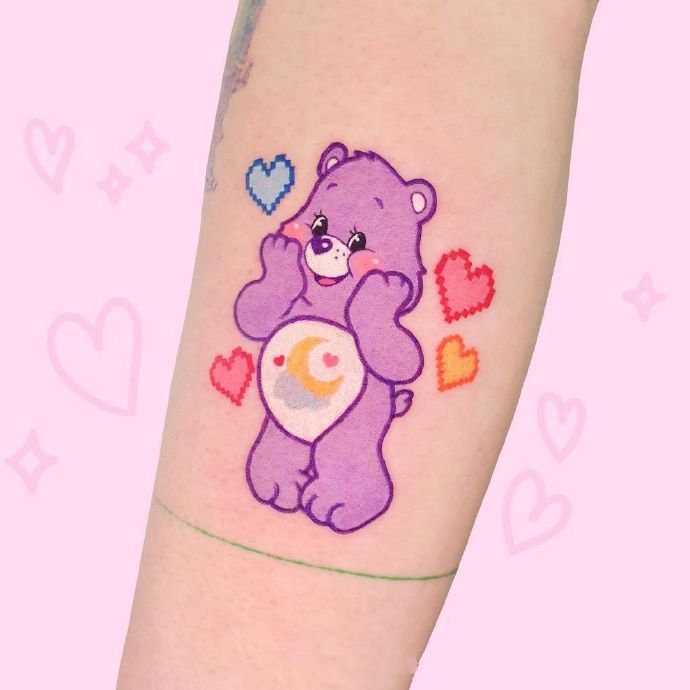 9张超可爱的彩色卡通纹身图片