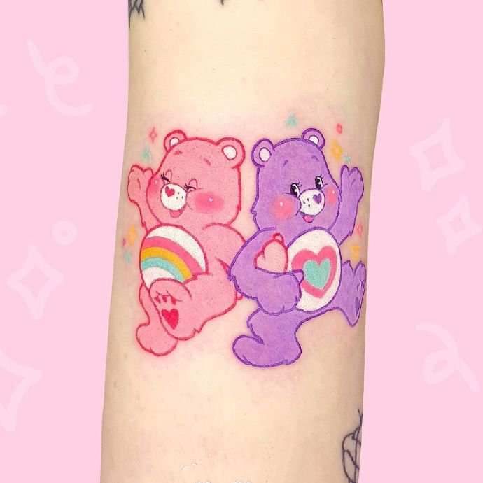 9张超可爱的彩色卡通纹身图片