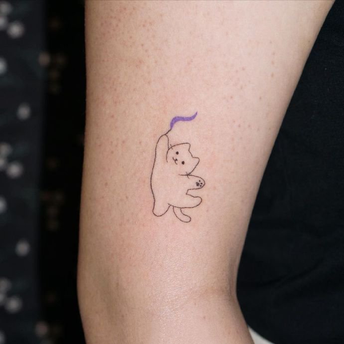 简单清新的猫狗纹身图片9张