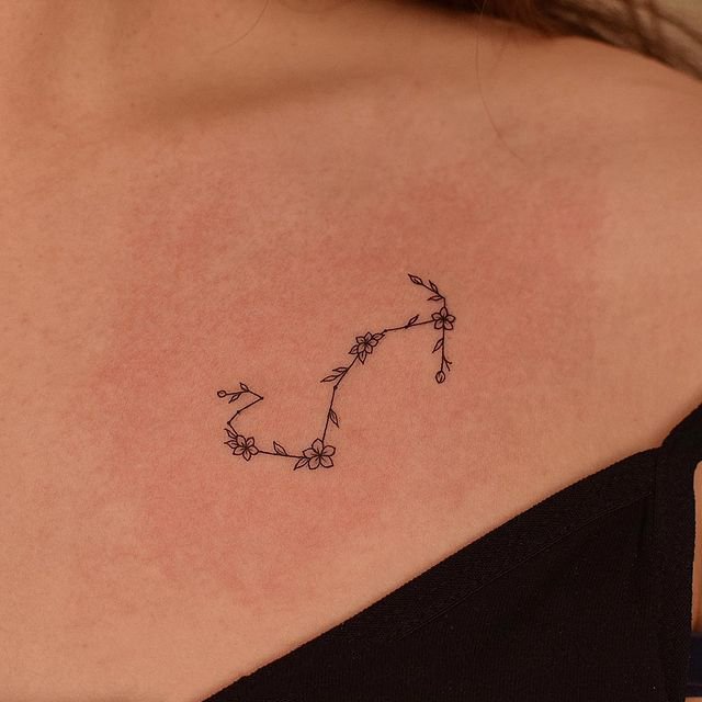 一组锁骨上的小清新纹身图片
