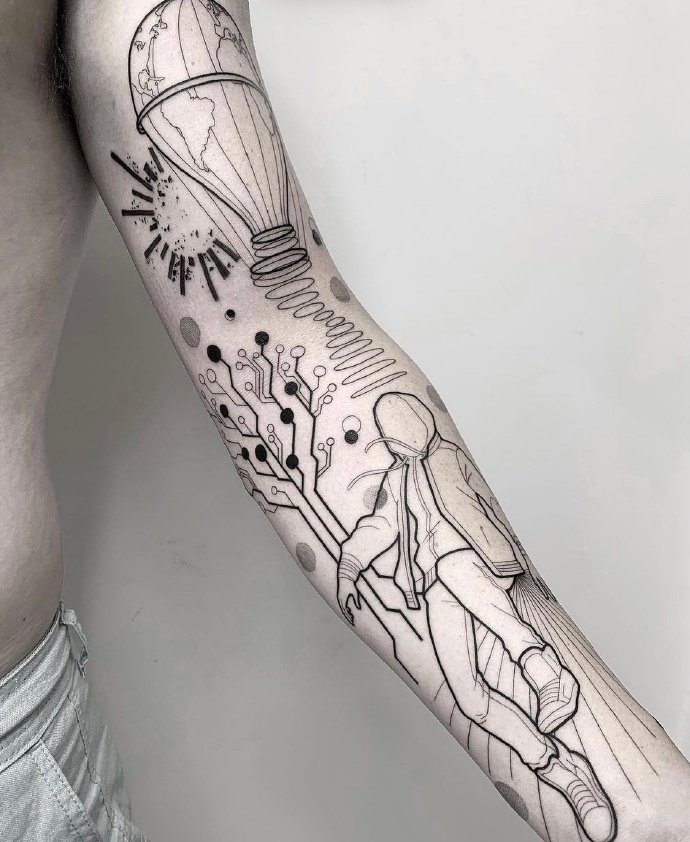 一组用点和线描绘出的丰富纹身图片