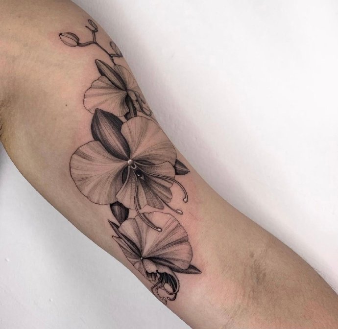 温和而细腻黑灰纹身图片9张