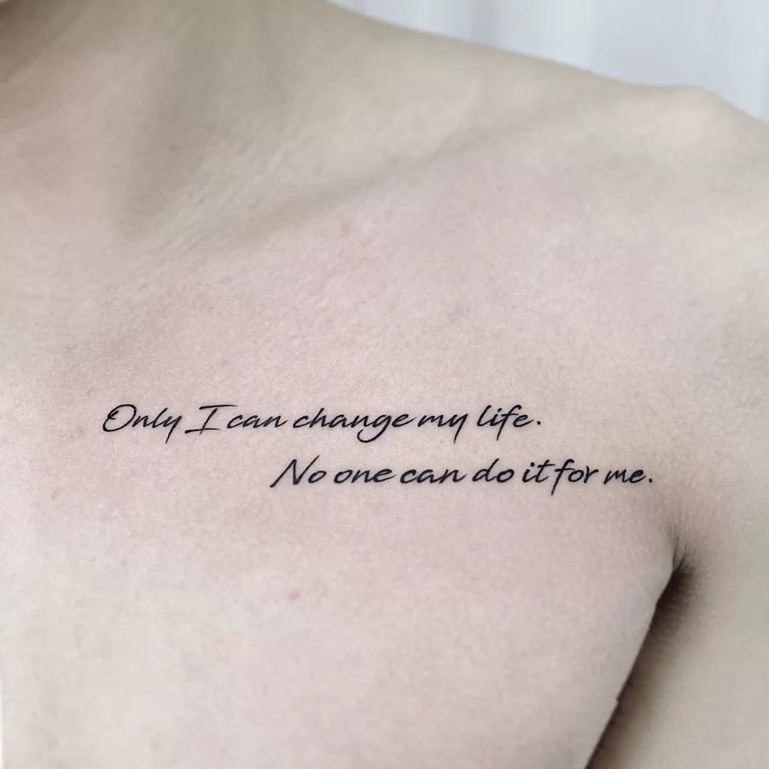 9张清新简约的文字图片结合的纹身图片
