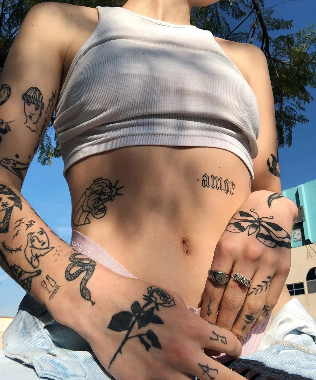 适合女生的一组小图拼接纹身图片