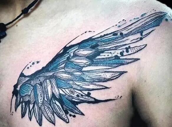 一组引人注目的翅膀纹身图案精选