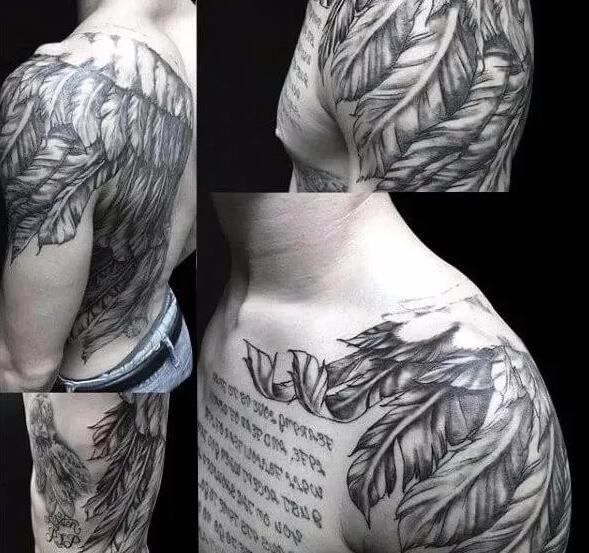 一组引人注目的翅膀纹身图案精选