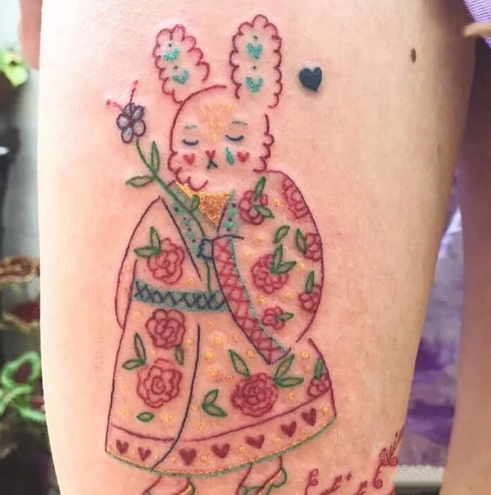 9张萌萌的彩色可爱纹身图片