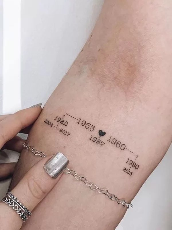 一组有意义的小清新数字纹身图片