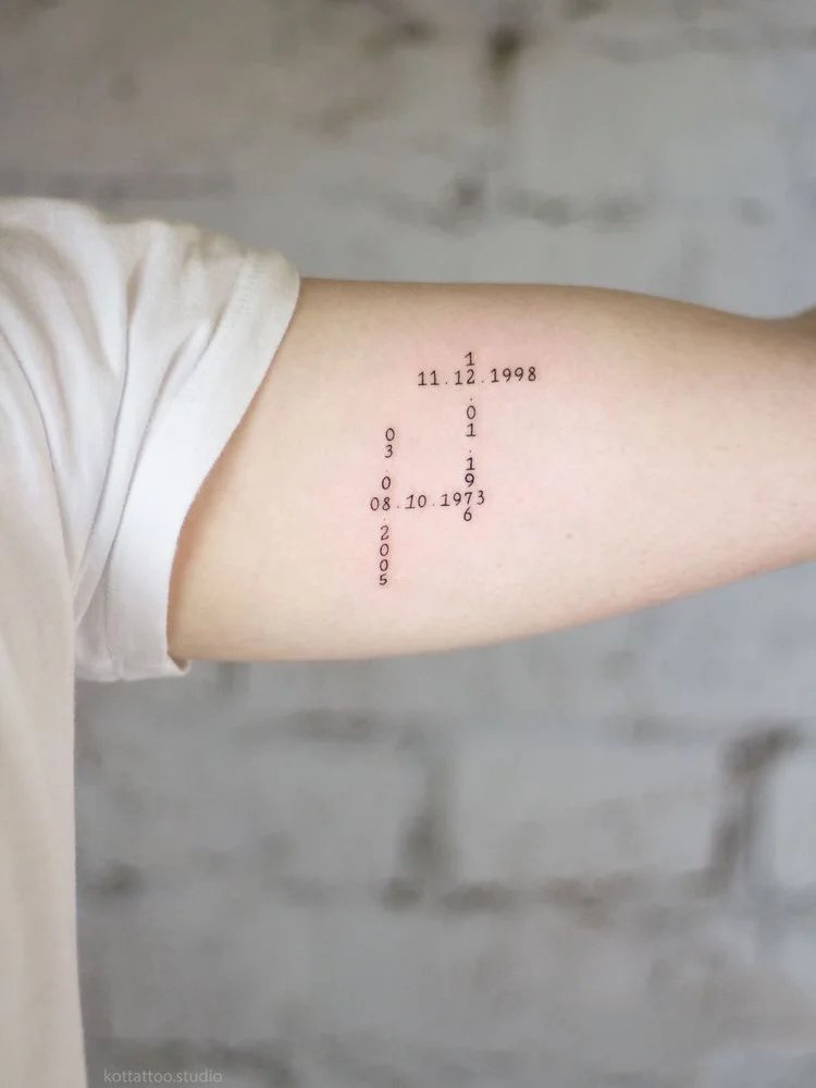 一组有意义的小清新数字纹身图片